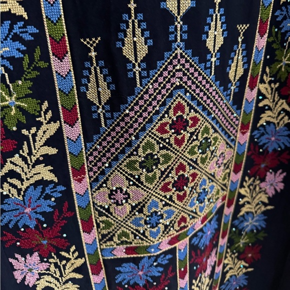 Women’s Thobe Plus Size 6 (4X - 5X) Middle East Dress Navy Blue Embroidered NEW - Picture 7 of 14